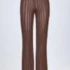 Pantaloni evazați Selara cu talie medie în culoarea bronz Pantaloni evazați Selara cu talie medie în culoarea bronz