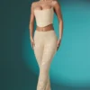 Pantaloni Fallon Petite cu talie joasă, dantelă decorată, culoare ivoriu Pantaloni Fallon Petite cu talie joasă, dantelă decorată, culoare ivoriu