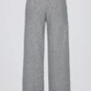 Pantaloni joggers din tricot cu talie medie și croi larg, în culoarea gri Pantaloni joggers din tricot cu talie medie și croi larg, în culoarea gri