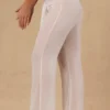 Pantaloni largi cu legătură în față Hydra, de culoare albă Pantaloni largi cu legătură în față Hydra, de culoare albă