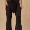Pantaloni largi cu legătură în față Hydra, negri Pantaloni largi cu legătură în față Hydra, negri