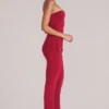 Pantaloni Lumi cu talie medie, mulati, in roșu cireș Pantaloni Lumi cu talie medie, mulati, in roșu cireș