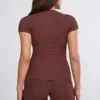 Pantaloni Nour Tall Mid Rise Wide Leg în culoarea ciocolată Pantaloni Nour Tall Mid Rise Wide Leg în culoarea ciocolată