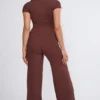 Pantaloni Nour Tall Mid Rise Wide Leg în culoarea ciocolată Pantaloni Nour Tall Mid Rise Wide Leg în culoarea ciocolată