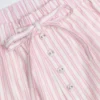 Pantaloni Piran din poplin de bumbac cu croi larg, cu dungi roz