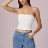 Pantaloni scurți Beata cu talie înaltă și croi în A, spălare albastru mediu Pantaloni scurți Beata cu talie înaltă și croi în A, spălare albastru mediu