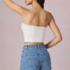 Pantaloni scurți Beata cu talie înaltă și croi în A, spălare albastru mediu Pantaloni scurți Beata cu talie înaltă și croi în A, spălare albastru mediu