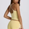 Pantaloni scurți cu talie joasă, culoare lămâie Pantaloni scurți cu talie joasă, culoare lămâie