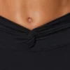 Pantaloni scurți cu talie răsucită și buzunare, negru Pantaloni scurți cu talie răsucită și buzunare, negru