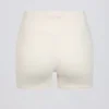 Pantaloni scurți cu volane în marl ivoriu Pantaloni scurți cu volane în marl ivoriu