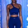 Pantaloni scurți de ciclism cu nervuri, culoare bleumarin Pantaloni scurți de ciclism cu nervuri, culoare bleumarin