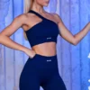 Pantaloni scurți de ciclism cu nervuri, culoare bleumarin Pantaloni scurți de ciclism cu nervuri, culoare bleumarin
