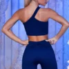 Pantaloni scurți de ciclism cu nervuri, culoare bleumarin Pantaloni scurți de ciclism cu nervuri, culoare bleumarin