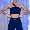 Pantaloni scurți de ciclism cu nervuri, culoare bleumarin Pantaloni scurți de ciclism cu nervuri, culoare bleumarin