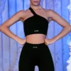 Pantaloni scurți de ciclism cu nervuri, negri Pantaloni scurți de ciclism cu nervuri, negri