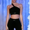 Pantaloni scurți de ciclism cu nervuri, negri Pantaloni scurți de ciclism cu nervuri, negri