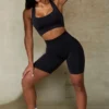 Pantaloni scurți de ciclism cu talie înaltă Define Luxe, negri Pantaloni scurți de ciclism cu talie înaltă Define Luxe, negri