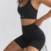 Pantaloni scurți de ciclism cu talie înaltă Define Luxe, negri