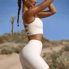 Pantaloni scurți de ciclism cu talie înaltă FlexiRib, culoare Ivory
