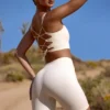 Pantaloni scurți de ciclism cu talie înaltă FlexiRib, culoare Ivory