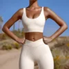 Pantaloni scurți de ciclism cu talie înaltă FlexiRib, culoare Ivory