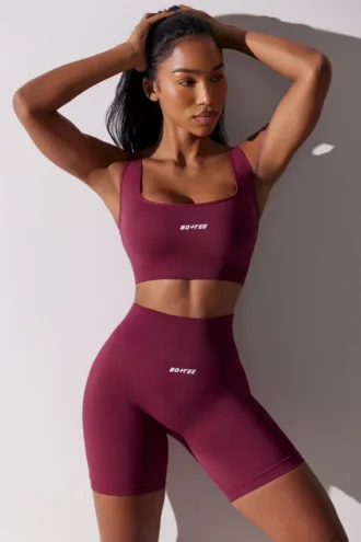 Pantaloni scurți de ciclism cu talie înaltă Super Sculpt în culoarea prune