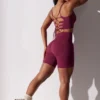 Pantaloni scurți de ciclism cu talie înaltă Super Sculpt în culoarea prune Pantaloni scurți de ciclism cu talie înaltă Super Sculpt în culoarea prune