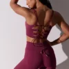 Pantaloni scurți de ciclism cu talie înaltă Super Sculpt în culoarea prune Pantaloni scurți de ciclism cu talie înaltă Super Sculpt în culoarea prune