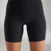 Pantaloni scurți de ciclism din bumbac moale, negri Pantaloni scurți de ciclism din bumbac moale, negri