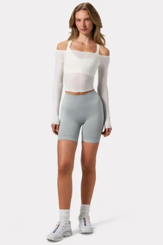 Pantaloni scurți de ciclism fără cusături Super Sculpt, culoare gri