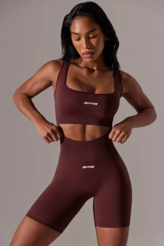 Pantaloni scurți de ciclism Super Sculpt cu talie înaltă, în culoarea burgund
