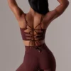 Pantaloni scurți de ciclism Super Sculpt cu talie înaltă, în culoarea burgund Pantaloni scurți de ciclism Super Sculpt cu talie înaltă, în culoarea burgund