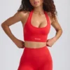 Pantaloni scurți Define Luxe Mini în roșu mac