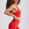 Pantaloni scurți Define Luxe Mini în roșu mac