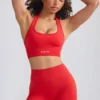 Pantaloni scurți Define Luxe Mini în roșu mac