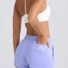 Pantaloni scurți din material de trening cu talie medie, culoare Periwinkle Pantaloni scurți din material de trening cu talie medie, culoare Periwinkle