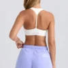 Pantaloni scurți din material de trening cu talie medie, culoare Periwinkle Pantaloni scurți din material de trening cu talie medie, culoare Periwinkle