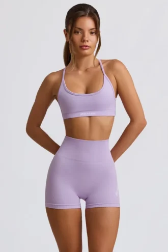 Pantaloni scurți fără cusături Super Sculpt în culoarea liliac deschis