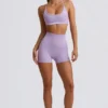 Pantaloni scurți fără cusături Super Sculpt în culoarea liliac deschis Pantaloni scurți fără cusături Super Sculpt în culoarea liliac deschis