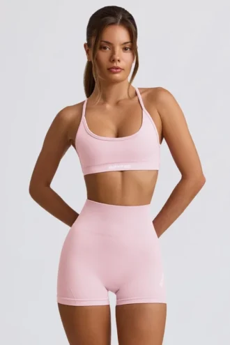 Pantaloni scurți fără cusături Super Sculpt în roz pudră