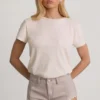 Pantaloni scurți Lanori cu talie joasă, în culoarea ecru Pantaloni scurți Lanori cu talie joasă, în culoarea ecru
