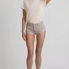 Pantaloni scurți Lanori cu talie joasă, în culoarea ecru Pantaloni scurți Lanori cu talie joasă, în culoarea ecru