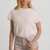 Pantaloni scurți Lanori cu talie joasă, în culoarea ecru Pantaloni scurți Lanori cu talie joasă, în culoarea ecru