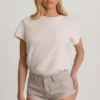 Pantaloni scurți Lanori cu talie joasă, în culoarea ecru Pantaloni scurți Lanori cu talie joasă, în culoarea ecru