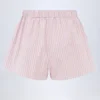 Pantaloni scurți Lariana din poplin de bumbac cu talie medie, cu dungi roz Pantaloni scurți Lariana din poplin de bumbac cu talie medie, cu dungi roz