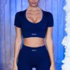 Pantaloni scurți mini cu nervuri, culoare bleumarin Pantaloni scurți mini cu nervuri, culoare bleumarin