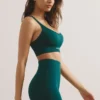 Pantaloni scurți mini cu talie înaltă Define Luxe în verde jad Pantaloni scurți mini cu talie înaltă Define Luxe în verde jad