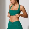 Pantaloni scurți mini cu talie răsucită și buzunare, de culoare verde-albăstrui Pantaloni scurți mini cu talie răsucită și buzunare, de culoare verde-albăstrui