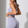 Pantaloni scurți mini cu talie răsucită și buzunare, în culoarea periwinkle Pantaloni scurți mini cu talie răsucită și buzunare, în culoarea periwinkle