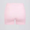 Pantaloni scurți mini cu volane în marl roz pal